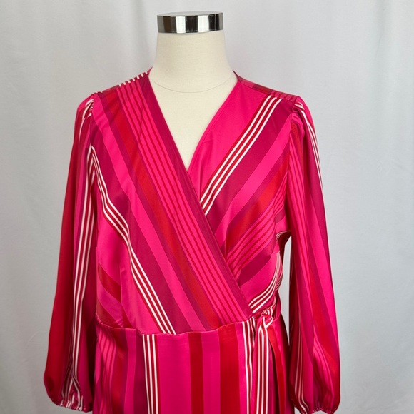 Eloquii striped wrap dress that’s amore long sleeve 18W - Picture 1 of 9